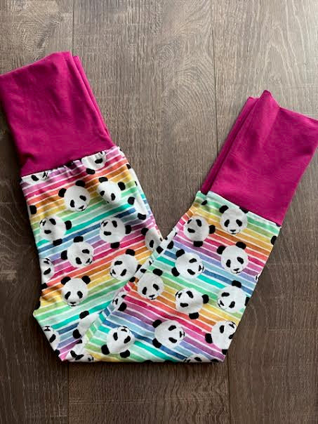 Grow with Me Joggers - Rainbow Pandas