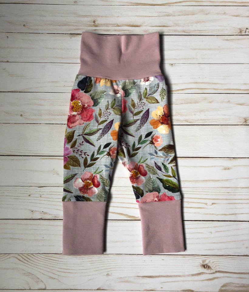 Grow with Me Joggers - Floral with Thistle