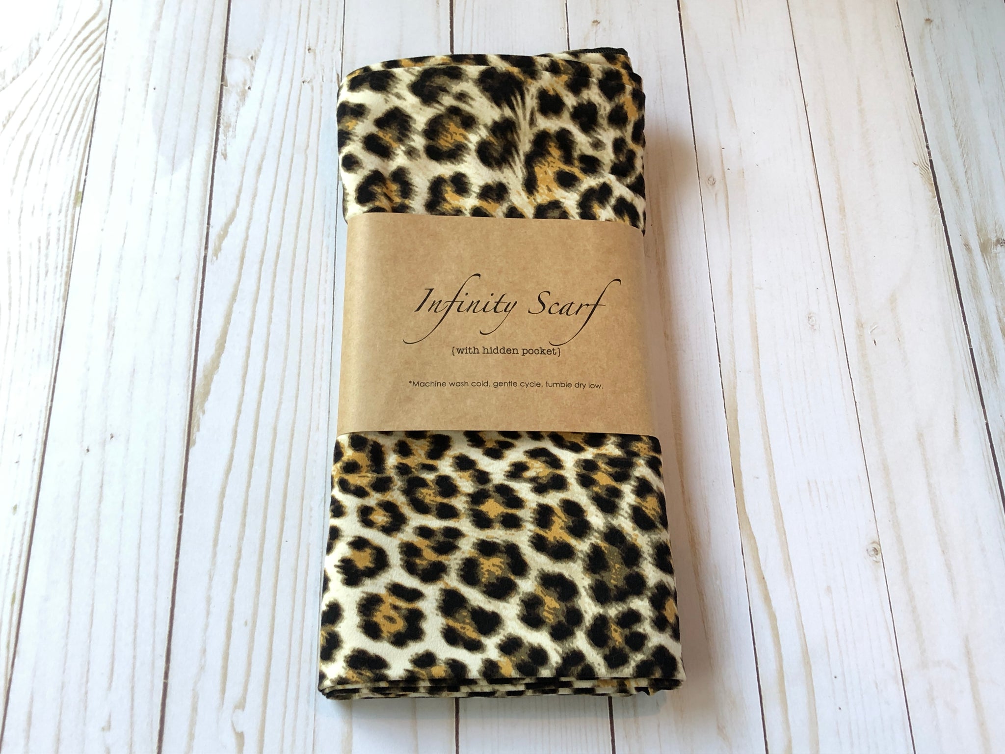 Hidden Pocket Infinity Scarf - Cheetah DBP