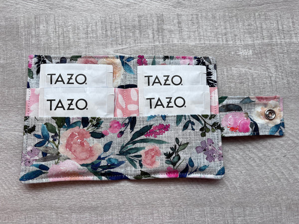 Tea Wallet - Light Floral Poplin